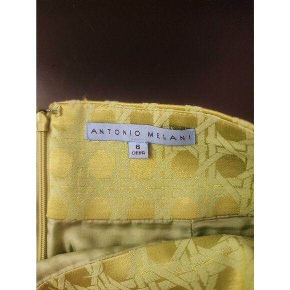 Antonio Melani shimmer Green retro print pencil skirt size 6 - Picture 6 of 8